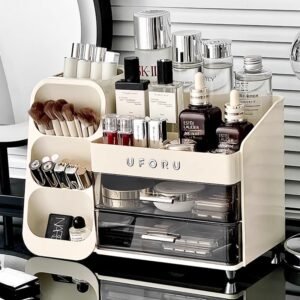 Desktop cosmetic storage box dressing table household skin care products rack advanced storage box dustproof cosmetic box