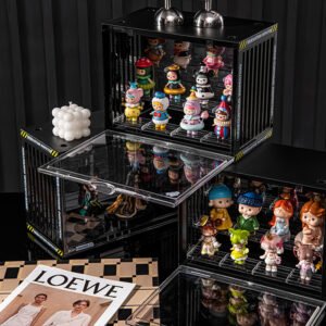 Action Figure Storage Box, Household Transparent Dustproof Organizer, Stackable Large-Capacity Pop Mart Doll Display Case