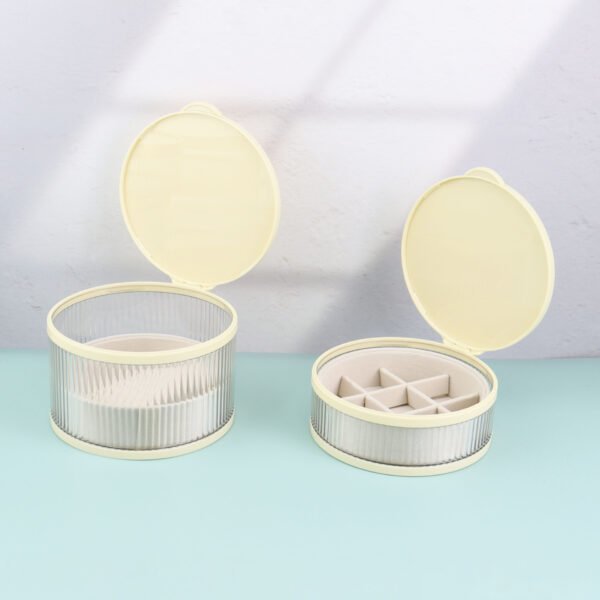 Custom Round Multi-Layer Jewelry Box, ABS and Glass Dustproof Organizer for Earrings, Necklaces, and Small Accessories - Image 2