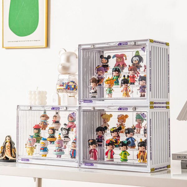 Action Figure Storage Box, Household Transparent Dustproof Organizer, Stackable Large-Capacity Pop Mart Doll Display Case - Image 2