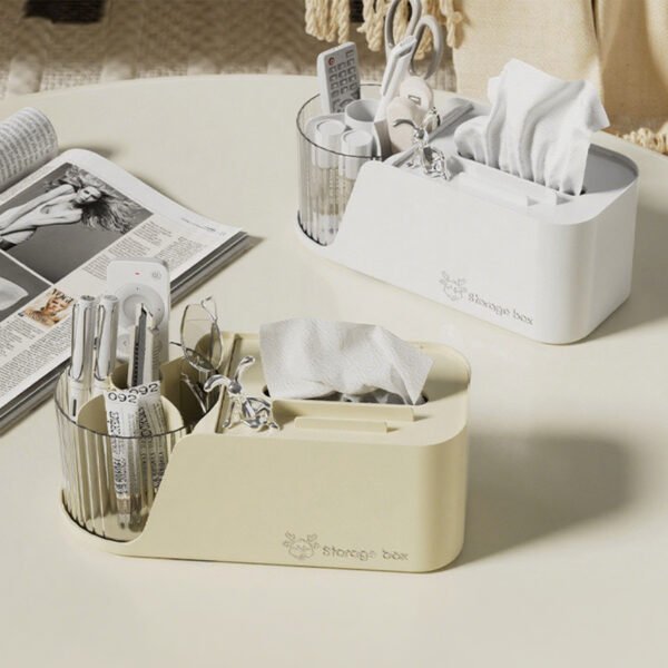 Desktop Tissue Box for Home, Living Room Napkin Holder, Dining Table Coffee Table Remote Control Storage, Simple Wall-mounted Design - Image 3