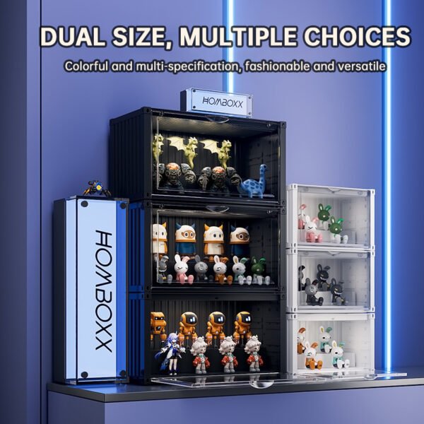 Pop Mart figure storage box with light magnetic container blind box toy doll transparent dust box - Image 4