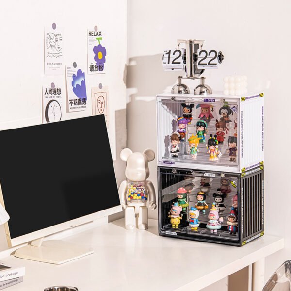 Action Figure Storage Box, Household Transparent Dustproof Organizer, Stackable Large-Capacity Pop Mart Doll Display Case - Image 4