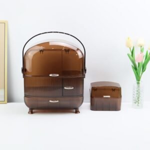 Modern Minimalist Luxe Cosmetic & Skincare Storage Box – Bedroom Organizer & Lipstick Display Stand