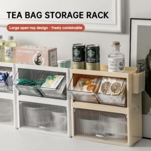 Wall-mounted Tea Bag Organizer, Coffee Pod Storage Rack, Office Pantry Shelf, Snack Storage Organizer