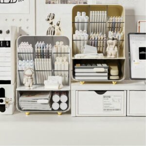 Slanted Pen Holder, Large-capacity Desk Organizer for Students, Stationery Storage Box, Office Desktop Miscellaneous Storage Shelf