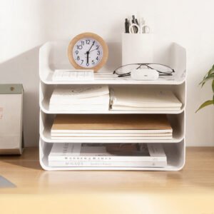Desk Organizer, Stackable Paper Tray Organizer for Document, Letter, A4 File Paper, Desk Accessories, Notes, Pens