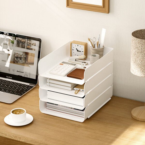 Office desktop file storage rack can be stacked with multiple layers of storage racks for students and teachers - Image 2