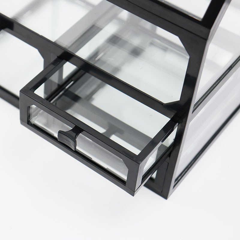 Glass Skincare & Cosmetics Organizer Box, Large-Capacity Dustproof Storage Rack for Lipsticks, Jewelry, and Face Masks, Ideal for Desktop Use - Image 2