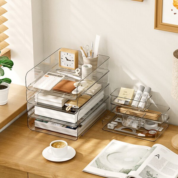 Office desktop file storage rack can be stacked with multiple layers of storage racks for students and teachers - Image 3