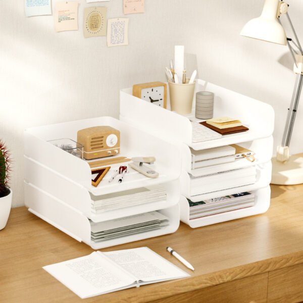 Office desktop file storage rack can be stacked with multiple layers of storage racks for students and teachers - Image 4