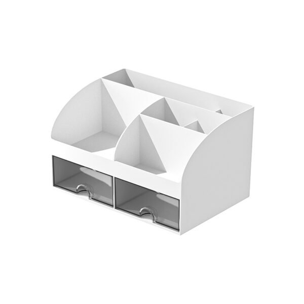 Double Drawer Organizer, PS+HIPS Office Desktop Storage Box, Transparent Drawer Cabinet for Miscellaneous Items and Student Desk Stationery - Image 5